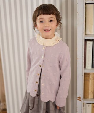 リボン ジャガード カーディガン