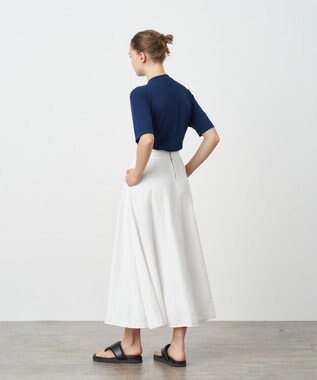 ATON HEMP OXFORD | フレアスカート WHITE