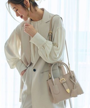 TOPKAPI 【Breath TOPKAPI】RIPPLE リプル バックル ショルダー付き ミニ トートバッグ グレージュ