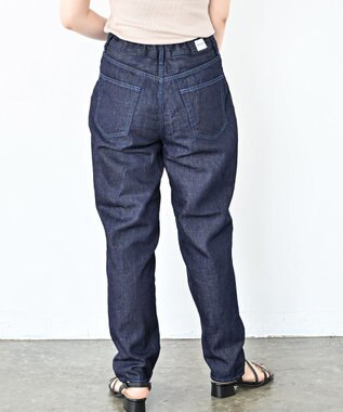 caqu FS linen ankle tapered アンクル丈 テーパードボーイフィットリネンデニム rinse