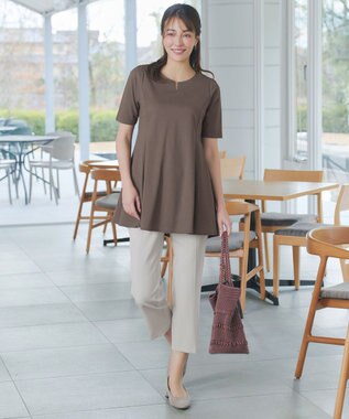 Tiaclasse 【おのののかさん着用 】「冷凛（ひやりん）」カノコバックフレアカットソー ブラウン