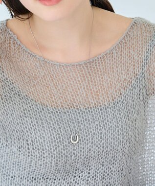 Phoebe 〈金属アレルギー対応〉メタリックホースシューネックレス　シルバー　ステンレス/馬蹄/蹄鉄/ラッキーモチーフ/ギフト/プレゼント/大ぶり シルバー