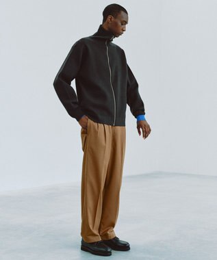 UNFILO MENS 【男女兼用/新色追加】スウェットライク ジップ タートルネックニット [24年秋冬商品] ダークグリーン