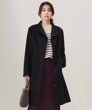 Super150sAZAMIビーバー スタンドカラー コート / J.PRESS LADIES 