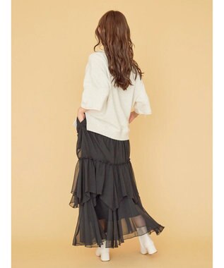 AMERICAN HOLIC 丈違いティアードフリルギャザースカート Black