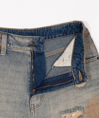 WEGO ダメージデニムハーフパンツ デニム淡加工色