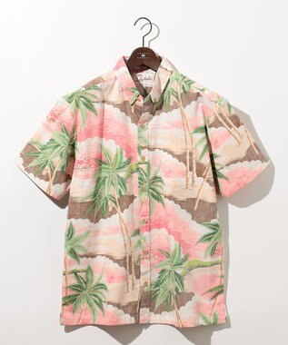 JOSEPH ABBOUD 【老舗アロハブランドとのコラボレーション】KAHALA ALOHAシャツ ピンクヤシの木柄