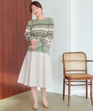 Tiaclasse マルチボーダーニットトップス ミント