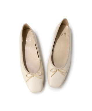 ing <ing>【WEB限定】スクエアトゥバレエシューズ アイボリーカタオシ