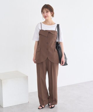 earth music&ecology 【セットアップ対応】フラップボタンビスチェ Brown