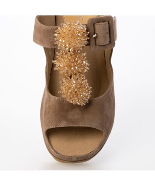 MODE ET JACOMO <D'ICI>ビジュー付きTストラップサンダル オークスエード