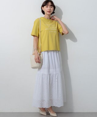 23区 S 【先行予約】リラクシーシルエット メッセージ ロゴTシャツ ライトイエロー系