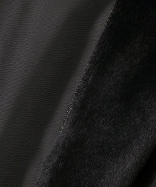 Feroux フード付きフェイクファー パーカー ブラック系