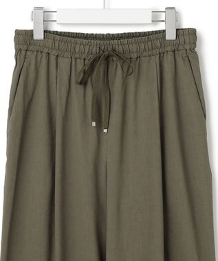 23区 L 【STORY7月号掲載/洗える】リネンヴィスコースストレッチ ドロスト パンツ カーキ系