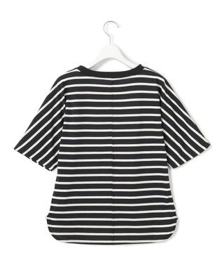 J.PRESS YORK STREET 【WOMEN】ボーダードルマン Tシャツ ブラック系1