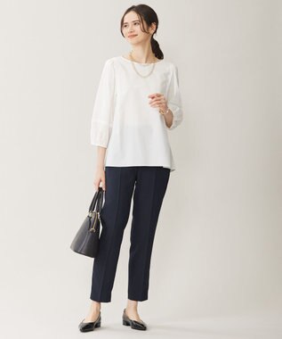 自由区 【洗える】テンセルコットンエンブロイダリープルオーバー ブラウス オフ