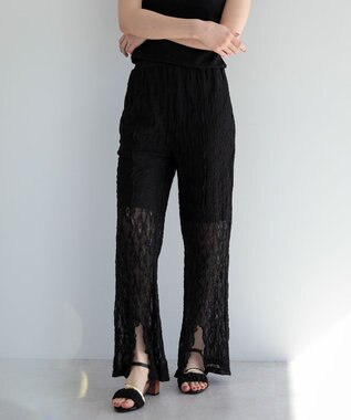 Green Parks ■ＥＳＣＡＲ　２ｗａｙレースセミワイドパンツ Black