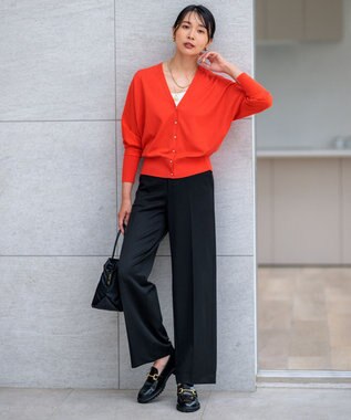 23区 【CLASSY.2月号掲載/洗える】TRストレッチギャバ ワイドパンツ ブラック系