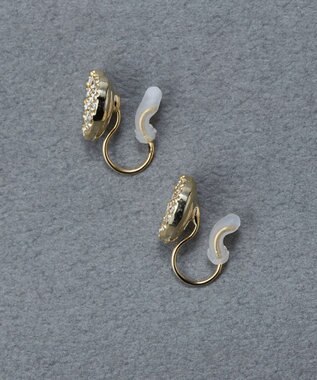 Phoebe 〈痛くないシリーズ/金属アレルギー対応〉ハートパヴェビジューライトフィットイヤリング ゴールド