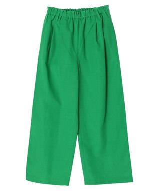 Green Parks 綿麻混リボン付ワイドパンツ Light Green