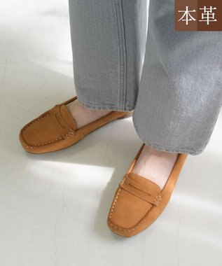 Pointer 本革ドライビングシューズ キャメル(ヌバック)