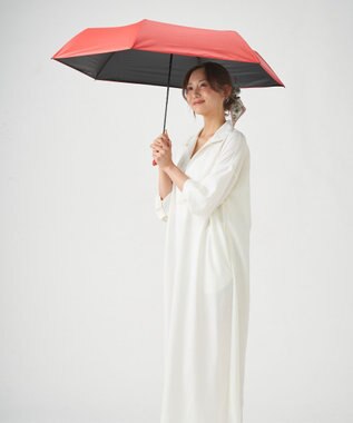 MOONBAT 【Pitaa】マグネット 無地 晴雨兼用日傘 折りたたみ傘 遮光率100%/UVカット率100%/UPF50+/遮熱効果/撥水加工/55cm レッド