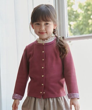 ANY KIDS スナップボタンカーディガン ボルドー