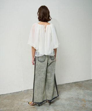 GRACE CONTINENTAL レイヤードチュールトップ ホワイト