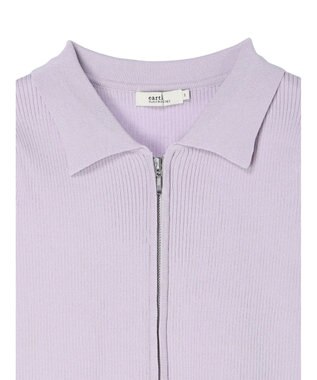 earth music&ecology 衿付きダブルＺＩＰカーディガン Lavender