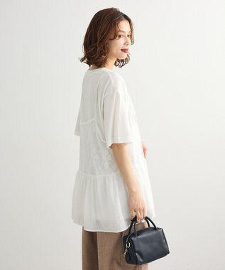 Green Parks ＳＥＴ２点フォトＴシャツ＋レースキャミビスチェ Ivory