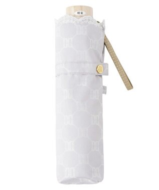 MOONBAT DAKS(ダックス) 晴雨兼用日傘 折りたたみ傘 DDロゴジャカード×刺繍 ライトグレー