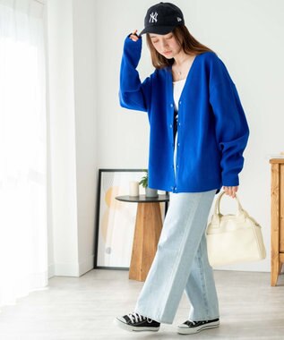 WEGO スポンジカーディガン ブルー