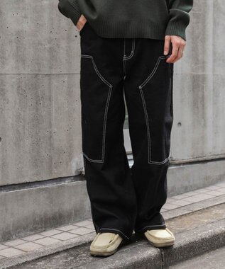 WEGO ワーカーズダブルニーパンツ ブラック