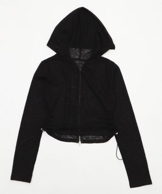 WEGO グラフィックシアーリブパーカー ブラック