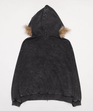 WEGO 【25年秋冬新作】ファーフードBIGZIPパーカー スミクロ