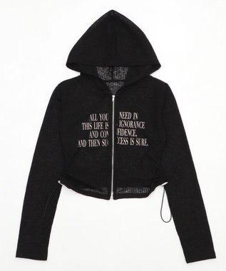 WEGO グラフィックシアーリブパーカー ブラック