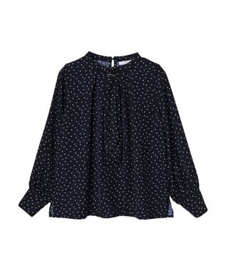 Green Parks ２ｗａｙ　ボウタイアソートブラウス Dot Navy