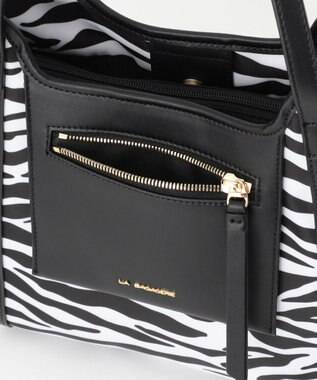 LA BAGAGERIE リサイクルレザー　フラップトート ブルーブラック