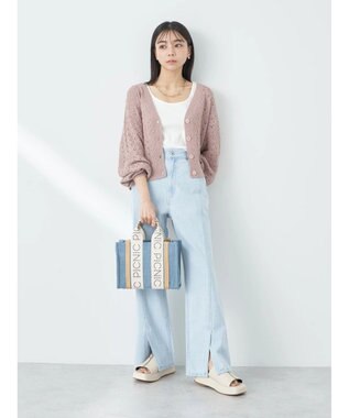 earth music&ecology ロゴテープミニトート Light Blue