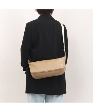 UNBILLION カシュカシュ cachecache / 横長ソフトショルダーバッグ ベージュ