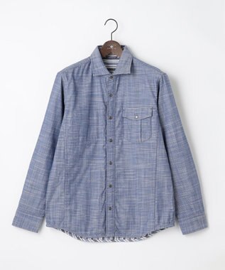 JOSEPH ABBOUD 【人気！1枚で2通りの着こなし】定番 リバーシブルシャツ ブルー系