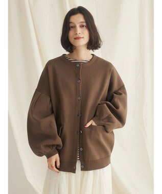 CRAFT STANDARD BOUTIQUE リサイクルポリエステルニットカーディガン Brown