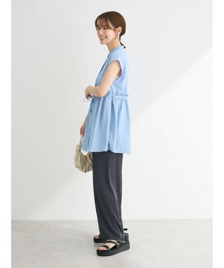 Green Parks 異素材ドッキングチュニック Blue