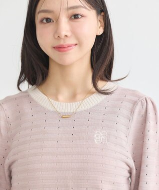 earth music&ecology 配色バックリボンプルオーバー Pink Beige