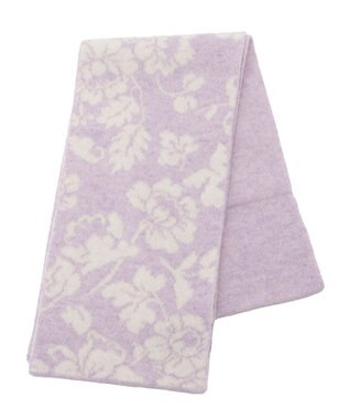 MOONBAT mila schon カシミヤ100%ジャカードプチマフラー ラベンダー