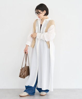 Green Parks ＵＶカットシャツワンピース Off White