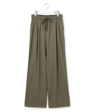 23区 L 【STORY7月号掲載/洗える】リネンヴィスコースストレッチ ドロスト パンツ カーキ系