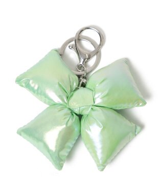 WEGO メタリッククッションリボンキーホルダー グリーン