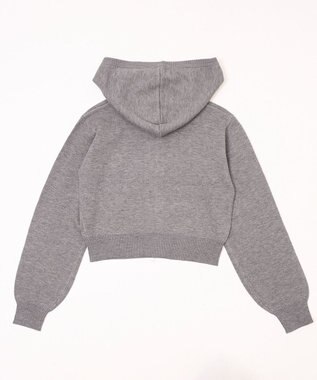 WEGO グラフィックジャガードニットZIPパーカー グレー