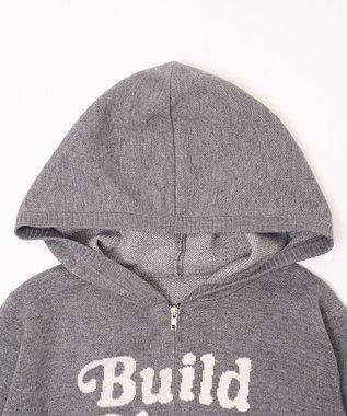 WEGO グラフィックジャガードニットZIPパーカー グレー